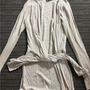 Elegant Cream Long-Sleeve Cardigan